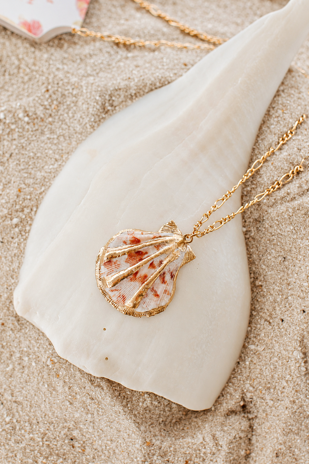 Gold Dipped Scallop Necklace