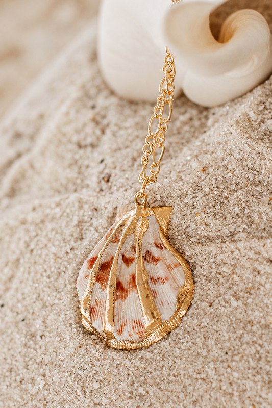 Gold Dipped Scallop Necklace