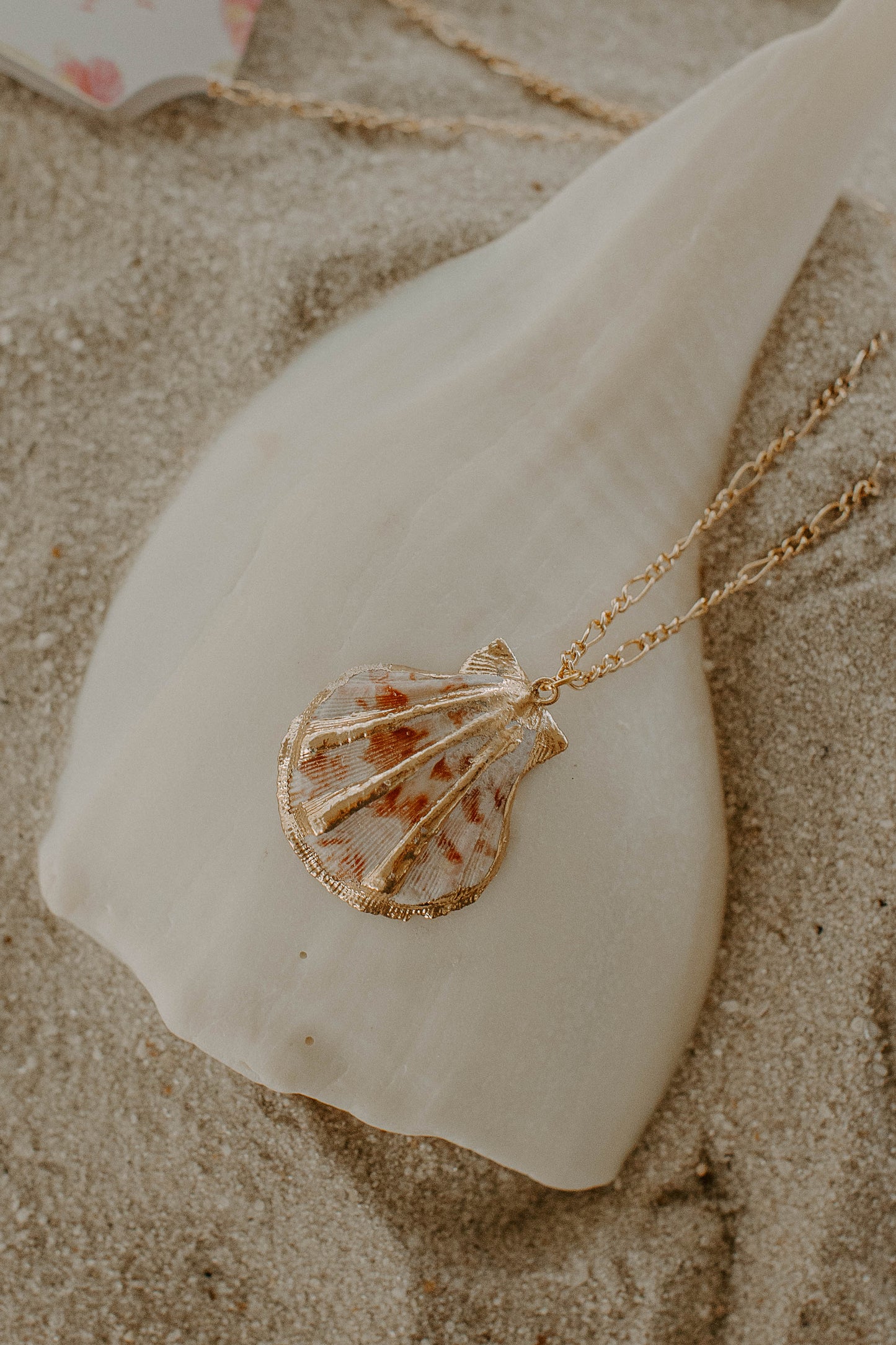 Gold Dipped Scallop Shell Necklace