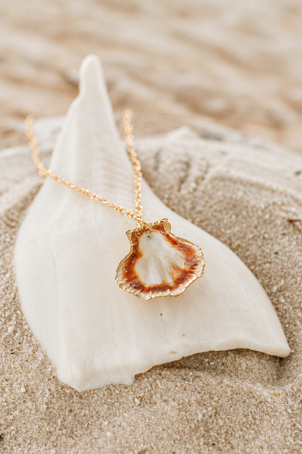 Gold Dipped Scallop Necklace