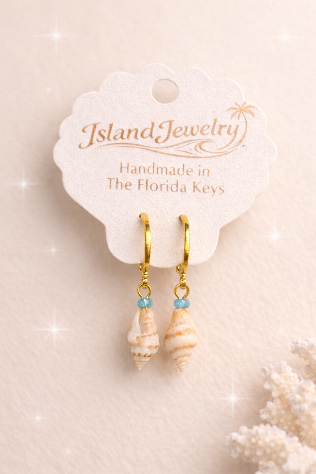Island Drop Earrings – Sea Blue & Sand