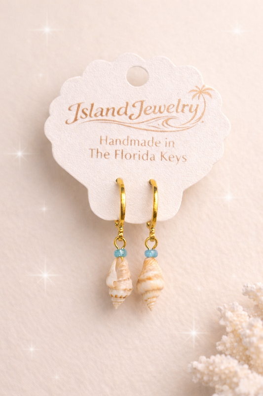 Island Drop Earrings – Sea Blue & Sand