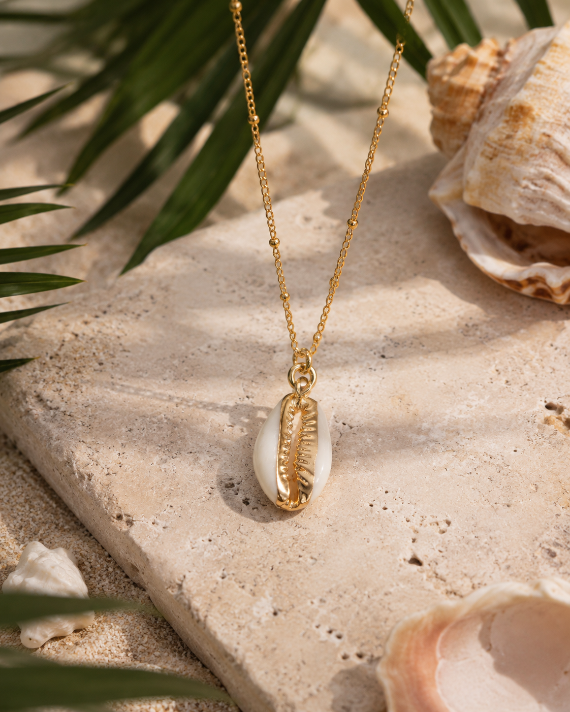 Gold Dipped Cowrie Necklace